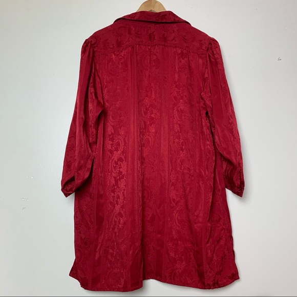Vintage Victoria’s Secret Red Paisley Sleep Shirt Women’s Size Small - Picture 8 of 9